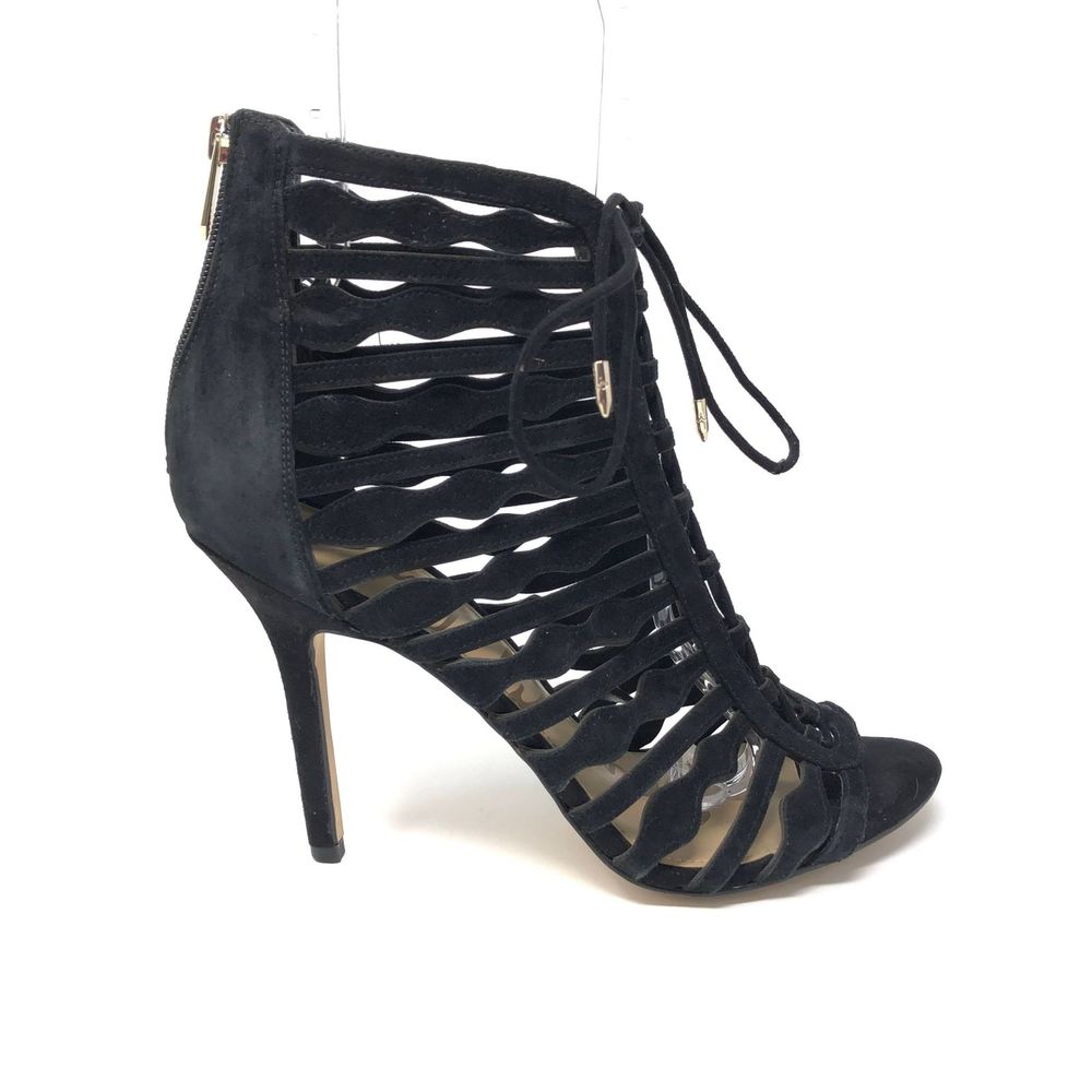 Sam Edelman 10 Black Suede Gladiator Sandal Heels